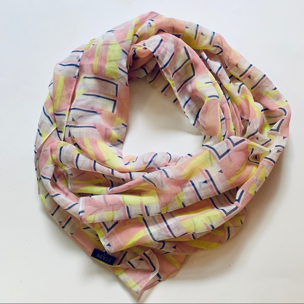 J.Crew Factory light airy scarf pink blue yellow